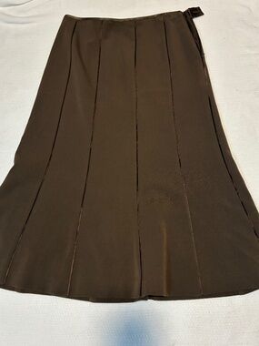 Brown A-line VTG pleated style A-line skirt by Sigrid Olsen. Size 4. EUC